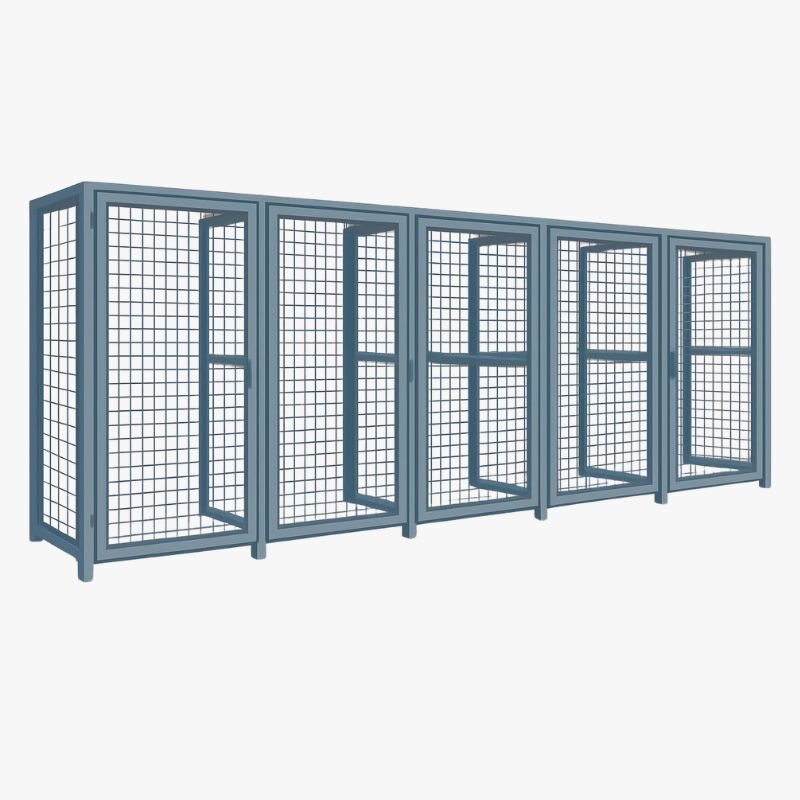Secure wire mesh condo storage locker installation by Metco.